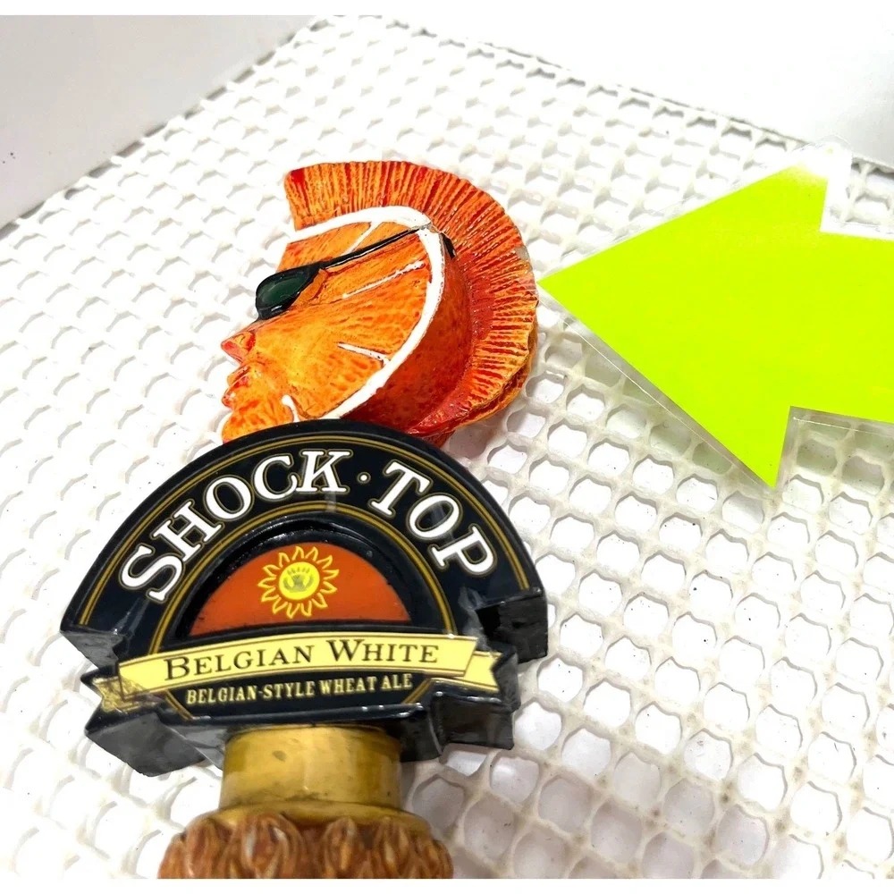 Shock Top Belgian White Beer‎ Tap Handle Orange Wedge Mascot